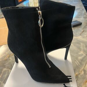 Bar III Black Heeled Boots with Silver Accents